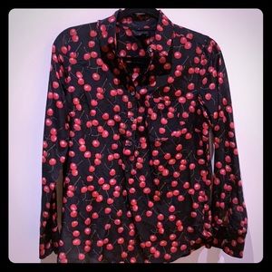 Adorable JCREW cherry 🍒 print blouse, size 2